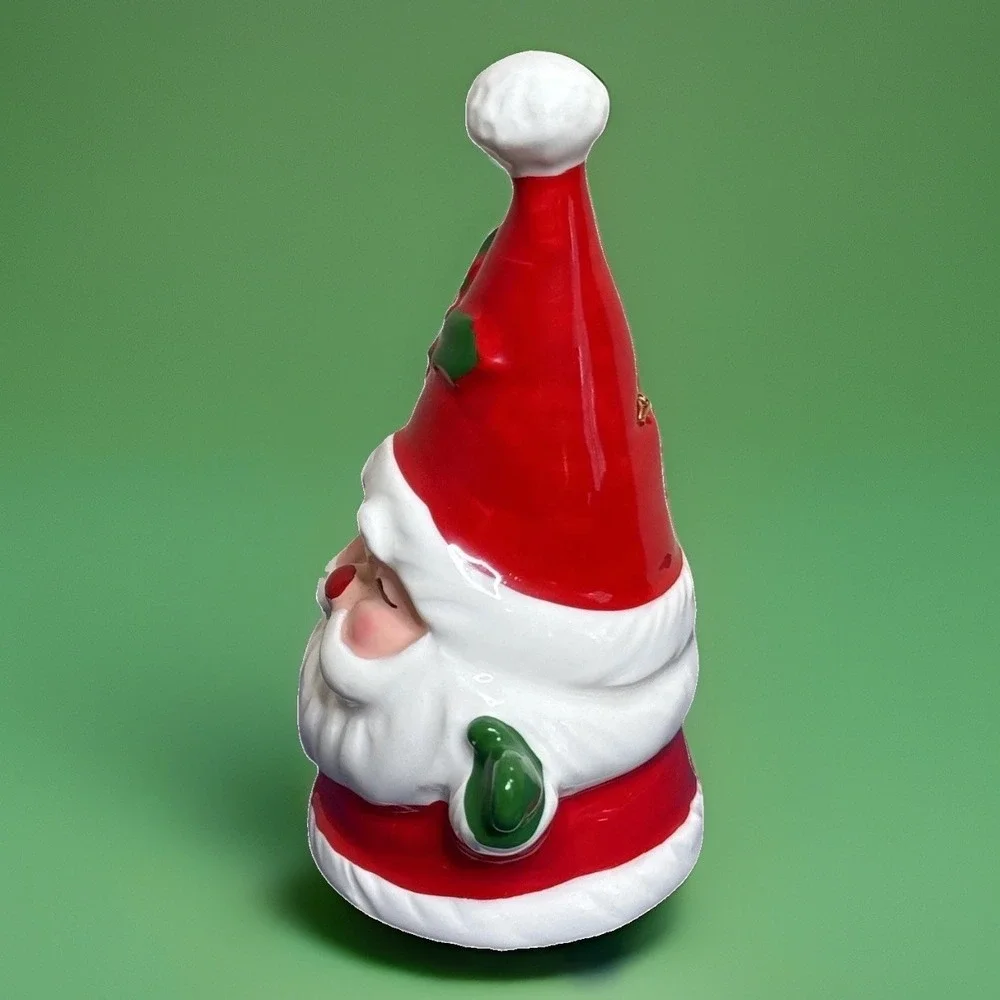 Vintage Josef Kitschy Originals Smiling Santa Claus Ceramic Christmas Bell VGC